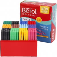 Berol Colourbroad Tusch, streg 1-1,7 mm, ass. farver, 288stk./ 1 pk.