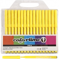 Colortime Tusch, streg 2 mm, citrongul, 18stk./ 1 pk.