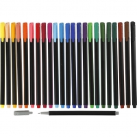 Colortime Fineliner Tusch, streg 0,6-0,7 mm, ass. farver, 24 stk./ 1 pk.