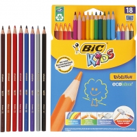 BIC Evolution Farveblyanter, Sekskantede, L: 17,5 cm, mine 3 mm, ass. farver, 18stk./ 1 pk.