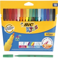 BIC Visa Fin Tusch, streg 1,6 mm, ass. farver, 18stk./ 1 pk.