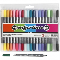 Colortime Dobbelttusch, streg 2,3+3,6 mm, suppleringsfarver, 20 stk./ 1 pk.