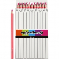 Colortime Farveblyanter, L: 17,45 cm, mine 5 mm, JUMBO, pink, 12stk./ 1 pk.