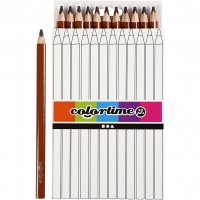 Colortime Farveblyanter, L: 17,45 cm, mine 5 mm, JUMBO, brun, 12stk./ 1 pk.