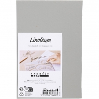 Linoleum, str. 10x15 cm, tykkelse 3 mm, grå, 2stk./ 1 pk.