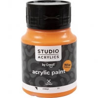 Creall Studio Akrylmaling, halvdækkende, orange (09), 500ml/ 1 fl.