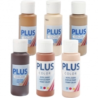 Plus Color Hobbymaling, ass. farver, 6x60ml/ 1 pk.