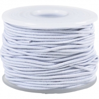 Elastiksnor, tykkelse 1 mm, hvid, 25 m/ 1 rl.