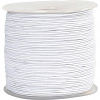 Elastiksnor, tykkelse 1 mm, hvid, 250 m/ 1 rl.