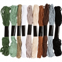 Broderigarn, tykkelse 1 mm, Naturfarver, 10x8 m/ 1 pk.