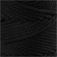 Macramé reb, L: 55 m, diam. 4 mm, sort, 330g/ 1 rl.