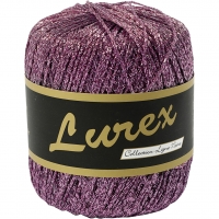 Lurex Garn, L: 160 m, lilla, 25g/ 1 ngl.