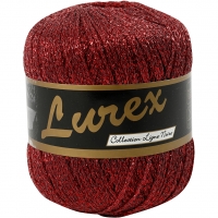 Lurex Garn, L: 160 m, rød, 25g/ 1 ngl.