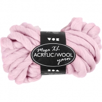XL Kæmpegarn af Polyacryl/Uld, L: 15 M, str. mega, rosa, 300 g/ 1 ngl.