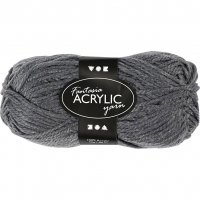 Fantasia Polyacrylgarn, L: 80 m, pind 4,5-5, gr&aring;, 50 g/ 1 ngl.