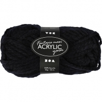 Fantasia Polyacrylgarn, L: 35 m, pind 9-10, sort, 50 g/ 1 ngl.