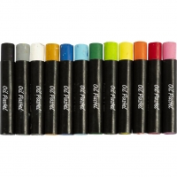Oliepastel, L: 7 cm, tykkelse 11 mm, standardfarver, 12 stk./ 1 pk.
