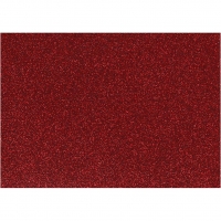 Strygestof, A5, 148x210 mm, glitter, rød, 1ark/ 1 ark