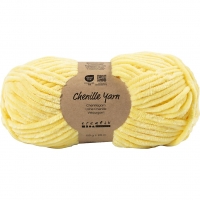 Velourgarn, L: 105 m, pind 5-6, lys gul, 100 g/ 1 ngl.