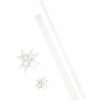 Stjernestrimler, L: 44+78 cm, B: 15+25 mm, 350 g, hvid, 24strimler/ 1 pk.