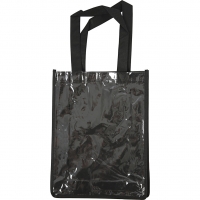 Taske med plastfront, str. 30x23x7 cm, sort, 1stk./ 1 stk.