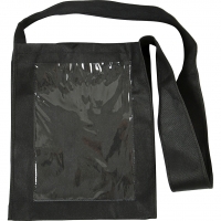 Taske med plastfront, str. 40x34x8 cm, sort, 1stk./ 1 stk.