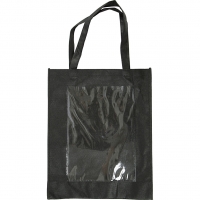 Taske med plastfront, str. 42x34x12 cm, sort, 1stk./ 1 stk.