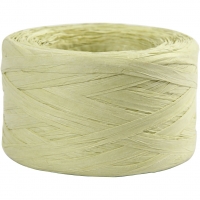 Raffia Papirgarn, B: 7-8 mm, lys grøn, 100m/ 1 rl.