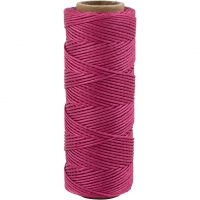 Bambussnor, tykkelse 1 mm, mørk pink, 65m/ 1 rl.