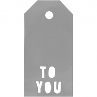 Manilamærker, TO YOU, str. 5x10 cm, 300 g, sølv, 15stk./ 1 pk.