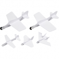 Flyvemaskiner, L: 11,5-19 cm, B: 11-17,5 cm, hvid, 50stk./ 1 pk.