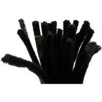 Chenille, L: 30 cm, tykkelse 9 mm, sort, 25stk./ 1 pk.