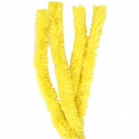 Chenille, L: 40 cm, tykkelse 30 mm, gul, 4stk./ 1 pk.