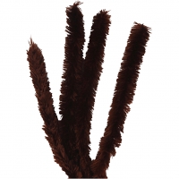 Chenille, L: 40 cm, tykkelse 30 mm, brun, 4 stk./ 1 pk.