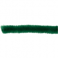 Chenille, L: 30 cm, tykkelse 15 mm, mørk grøn, 15stk./ 1 pk.