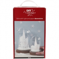 Materialesæt til klokker med indvendig pynt, H: 12,5+18 cm, 2 stk./ 1 pk.