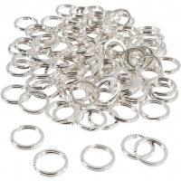 Splitring, diam. 15 mm, forsølvet, 100 stk./ 1 pk.