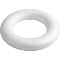 Ring med flad bagside, str. 20 cm, tykkelse 25 mm, hvid, 1stk./ 1 stk.