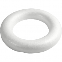 Ring med flad bagside, str. 30 cm, tykkelse 40 mm, hvid, 1stk./ 1 stk.