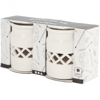 Lanterne, H: 8 cm, diam. 6,2 cm, hvid, 2stk./ 1 pk.