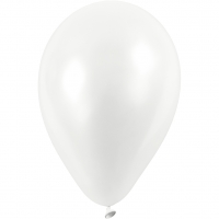 Balloner, diam. 23 cm, hvid, 10stk./ 1 pk.