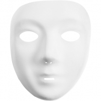 Helmaske, H: 17,5 cm, B: 14 cm, hvid, 1stk./ 1 stk.