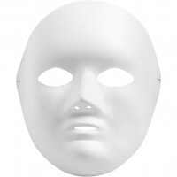 Helmaske, H: 22 cm, B: 17 cm, hvid, 1stk./ 1 stk.