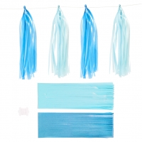 Kvast, str. 12x35 cm, 14 g, blå, lyseblå, 12stk./ 1 pk.