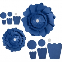 Papirblomster, diam. 15+25 cm, 230 g, blå, 2 stk./ 1 pk.
