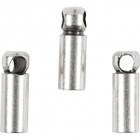 Enderør, L: 8 mm, diam. 2 mm, forsølvet, 10 stk./ 1 pk.