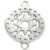 Smykkevedhæng, diam. 14 mm, hulstr. 1,2 mm, forsølvet, 5stk./ 1 pk.