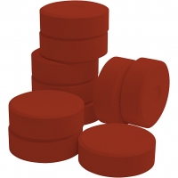 Temperablokke, H: 19 mm, diam. 57 mm, crimson red, 10 stk./ 1 pk.