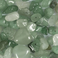 Krystalperler, Aventurin, diam. 7-12 mm, hulstr. 1 mm, ca. 63 stk., grøn, 63 stk./ 1 pk.