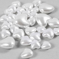 Voksperler, Hjerter, diam. 7-13 mm, hulstr. 1,3-1,5 mm, ca. 27 stk., perlemor, 32 stk./ 1 pk.